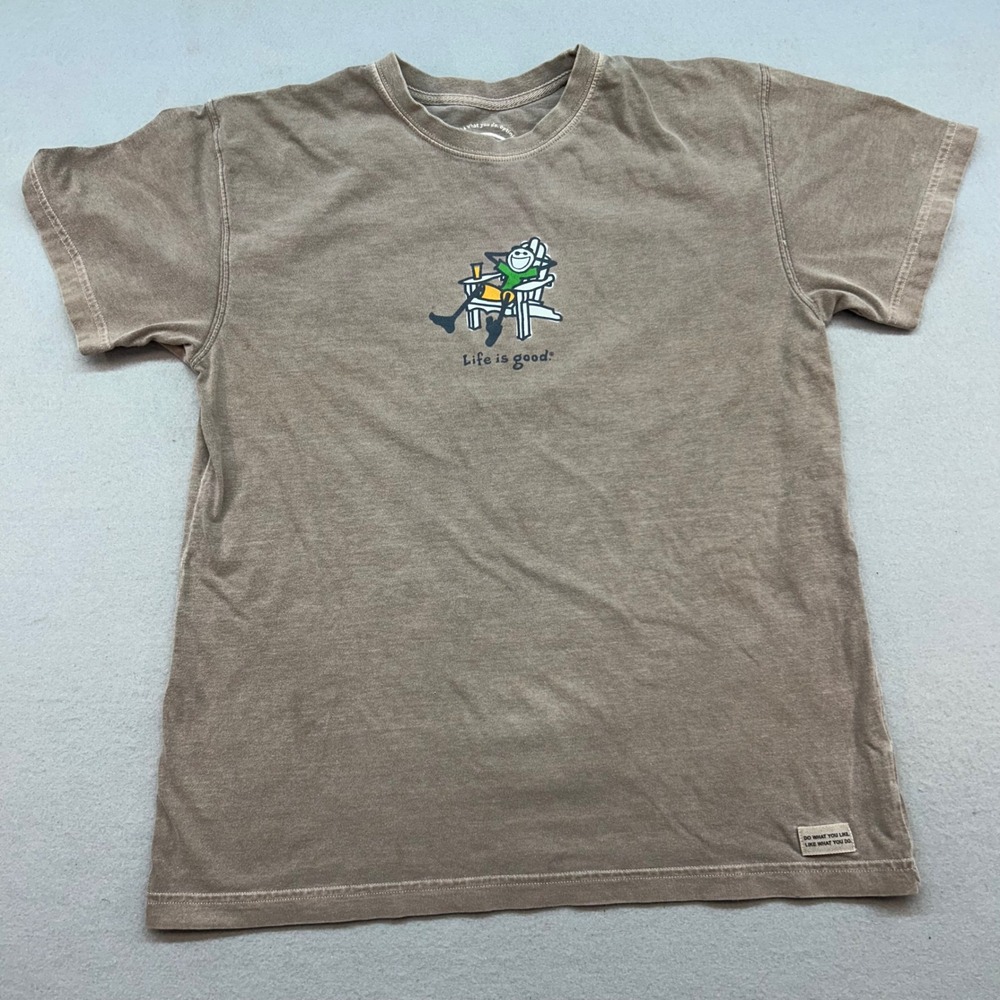 Life is Good Mens Brown Adirondack Chair Jake Graphic T-Shirt Size M RN109109
